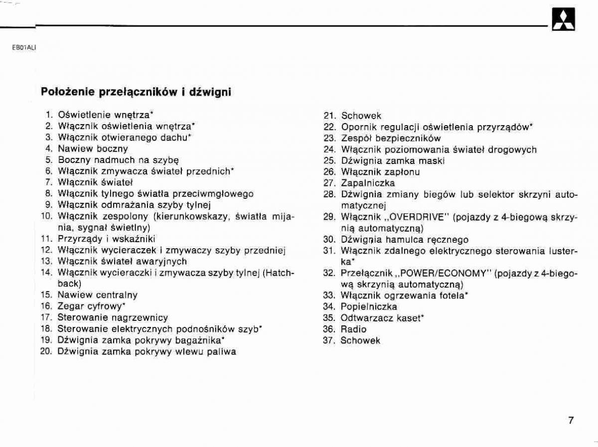 manual  Mitsubishi Lancer IV 4 instrukcja / page 8