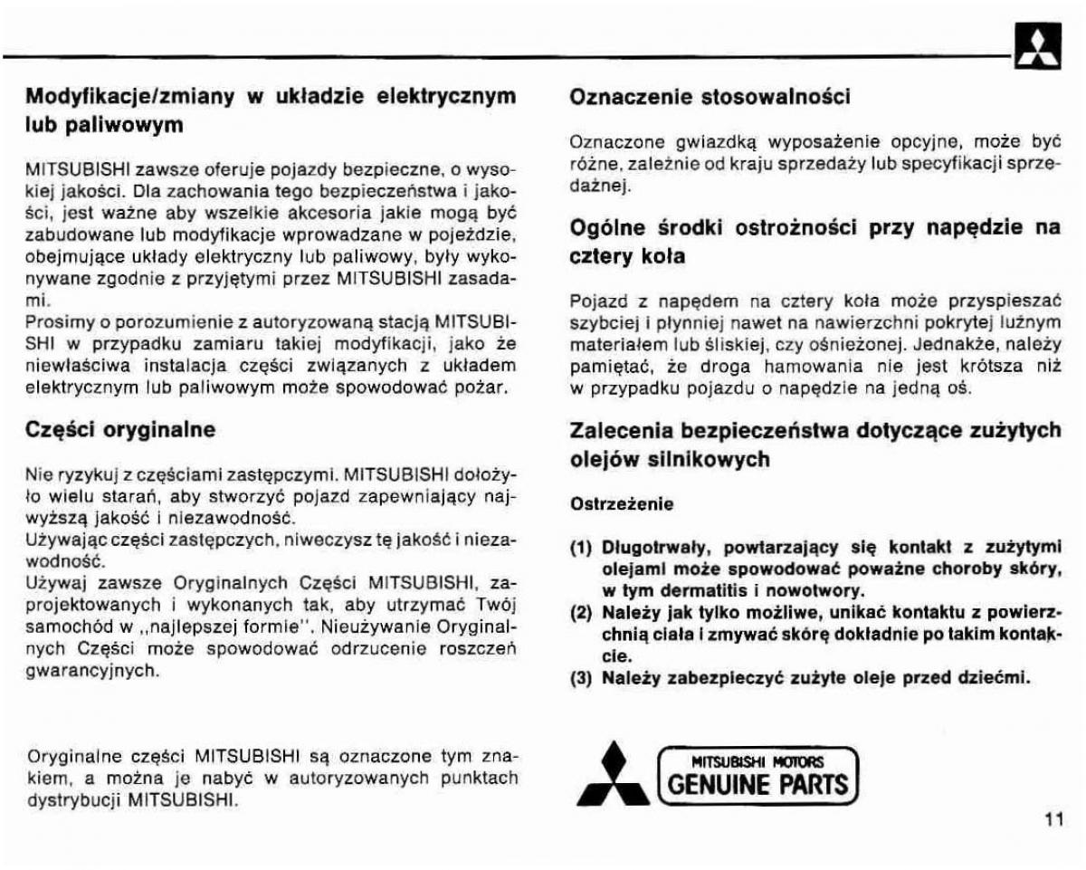 manual  Mitsubishi Lancer IV 4 instrukcja / page 12