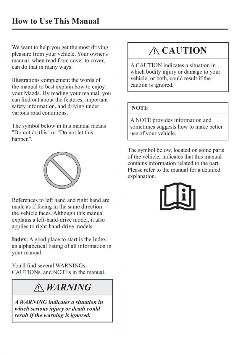 Mazda 3 III owners manual / page 10