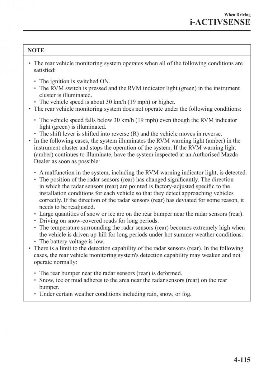 Mazda 3 III owners manual / page 265
