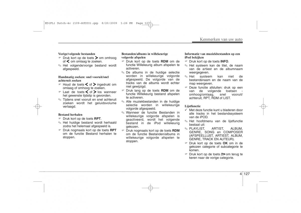 Kia Ceed I 1 handleiding / page 205