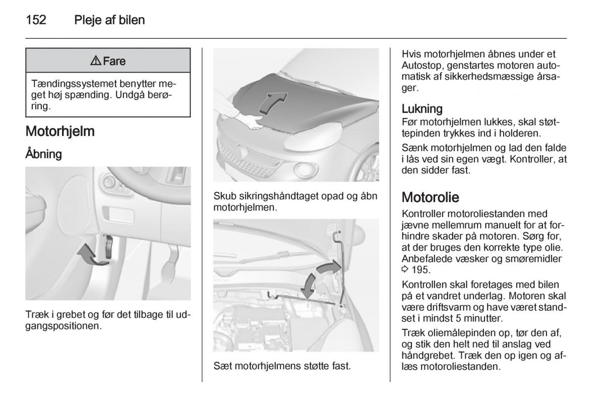 Opel Adam Bilens instruktionsbog / page 154