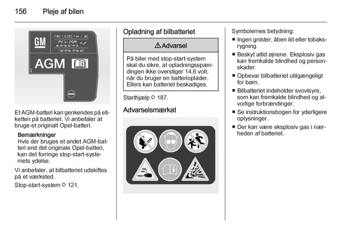 Opel Adam Bilens instruktionsbog / page 158