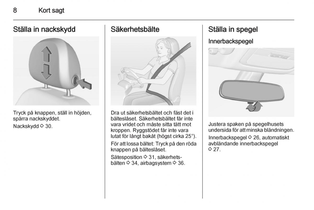 Opel Adam instruktionsbok / page 10