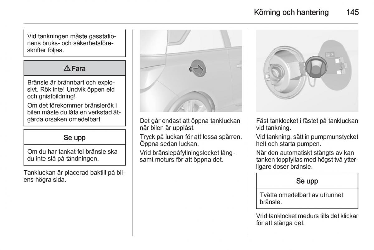 Opel Adam instruktionsbok / page 147