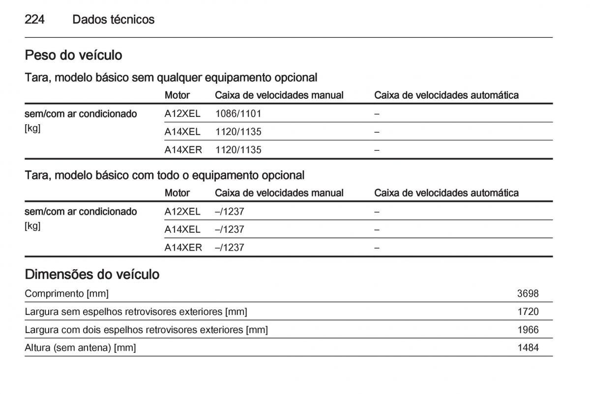 Opel Adam manual del propietario / page 226