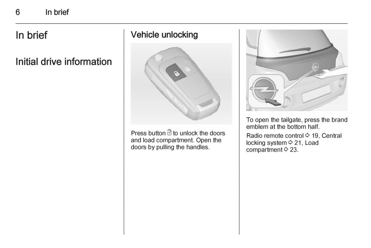 Opel Adam owners manual / page 8