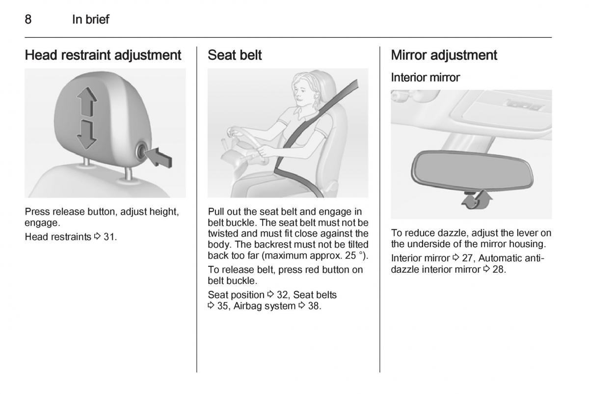 Opel Adam owners manual / page 10