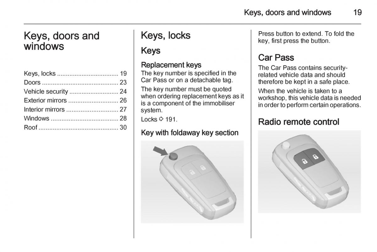 Opel Adam owners manual / page 21