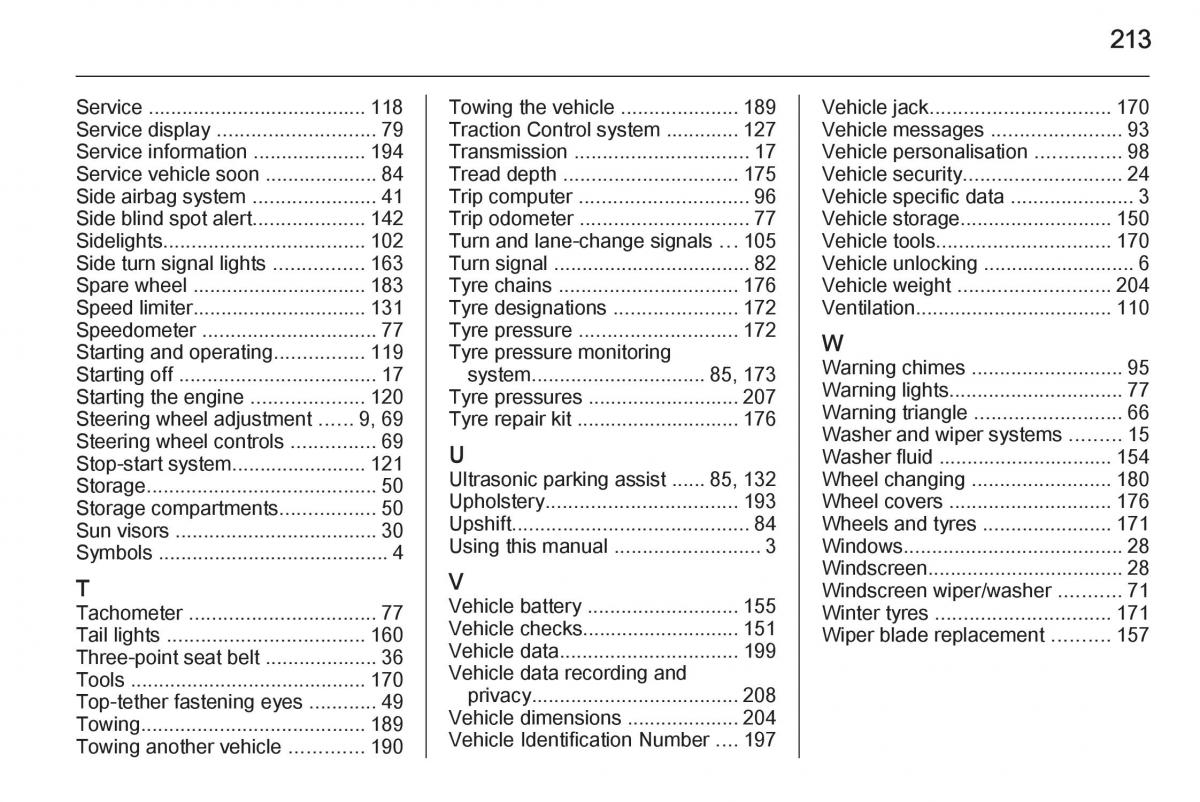 Opel Adam owners manual / page 215