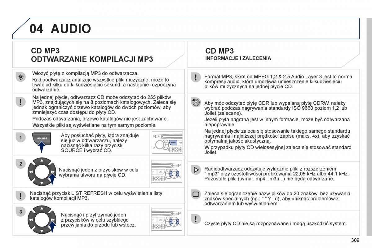  Peugeot 5008 Peugeot 5008 instrukcja obslugi / page 311