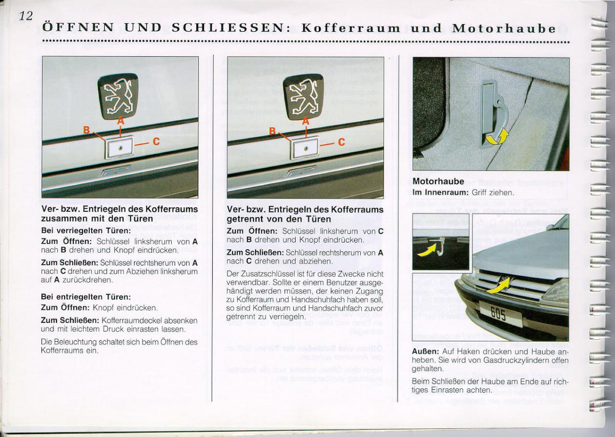 Peugeot 605 instrukcja obslugi / page 14