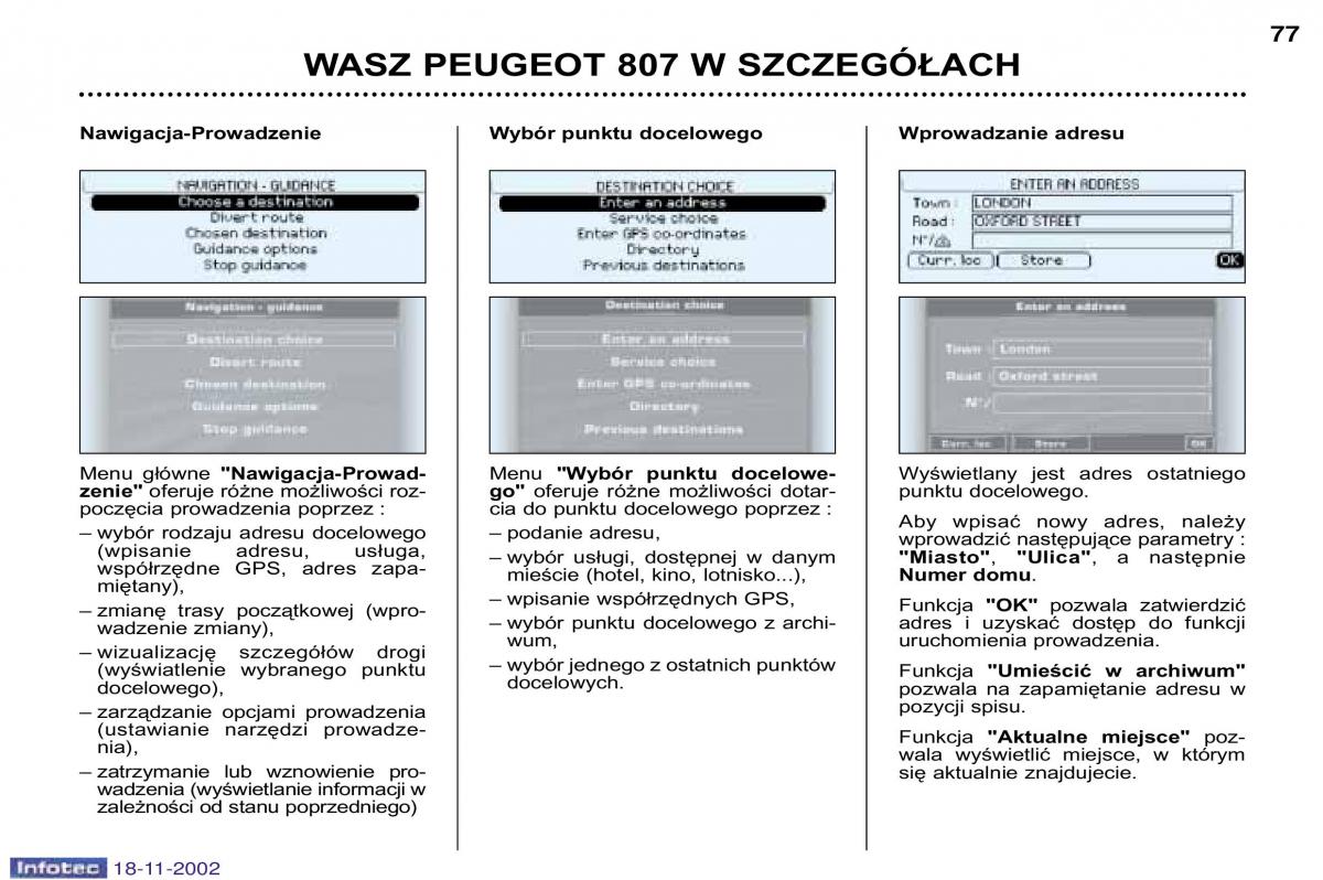 Peugeot 807 instrukcja obslugi / page 77