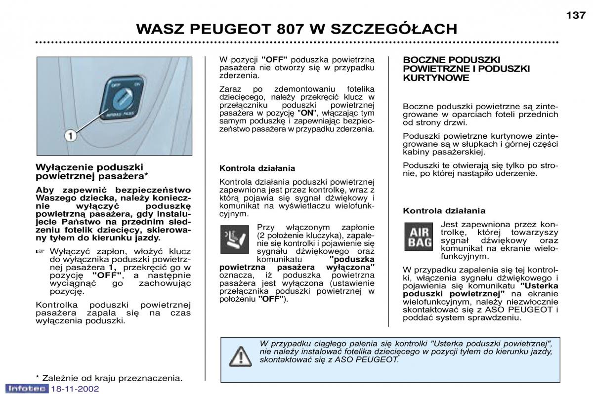 Peugeot 807 instrukcja obslugi / page 139