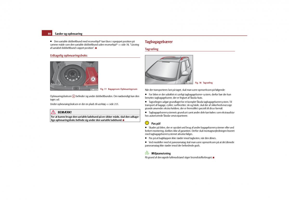 Skoda Yeti Bilens instruktionsbog / page 82