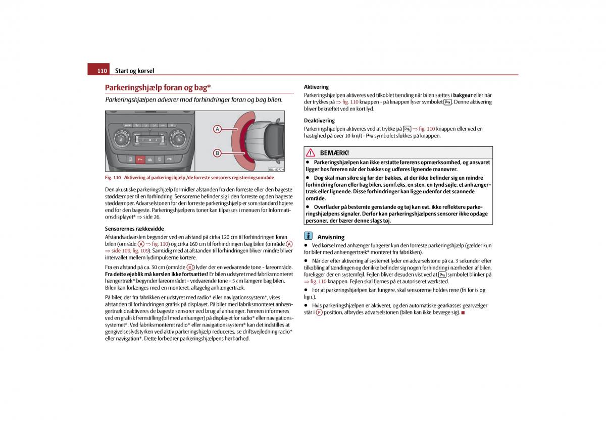Skoda Yeti Bilens instruktionsbog / page 112