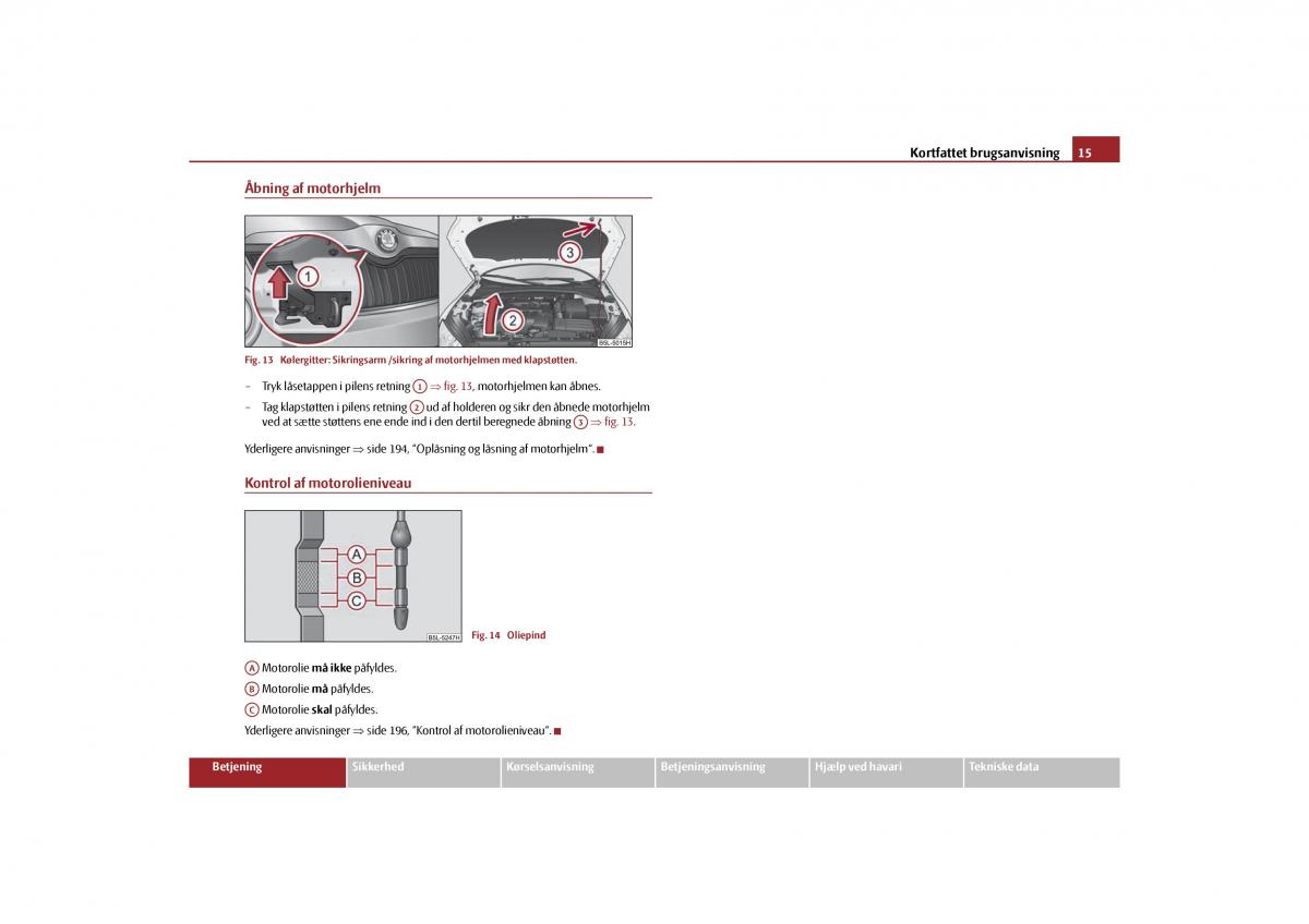 Skoda Yeti Bilens instruktionsbog / page 17