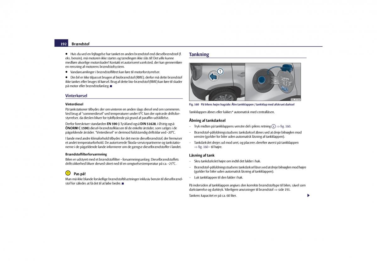 Skoda Yeti Bilens instruktionsbog / page 194