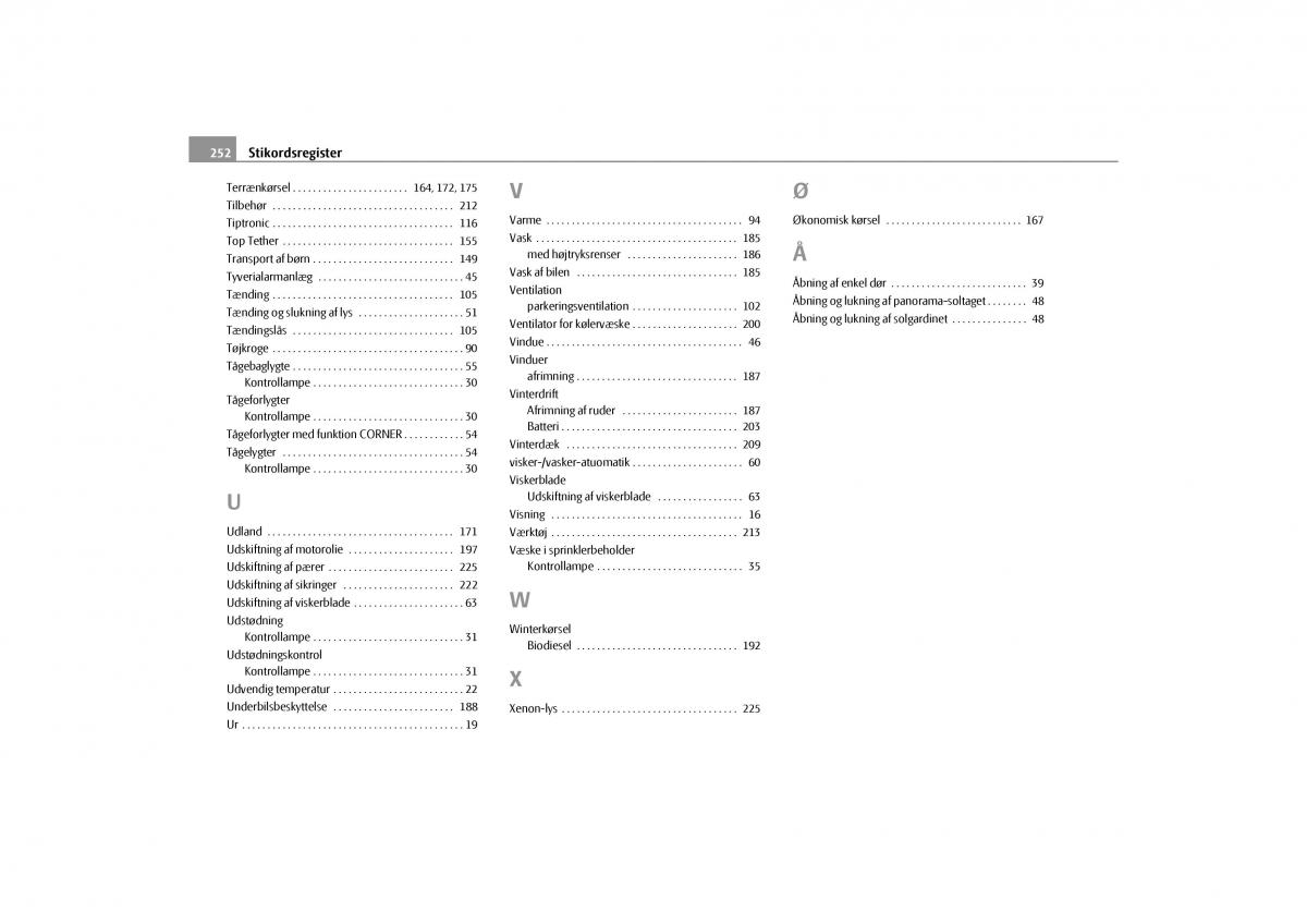 Skoda Yeti Bilens instruktionsbog / page 254