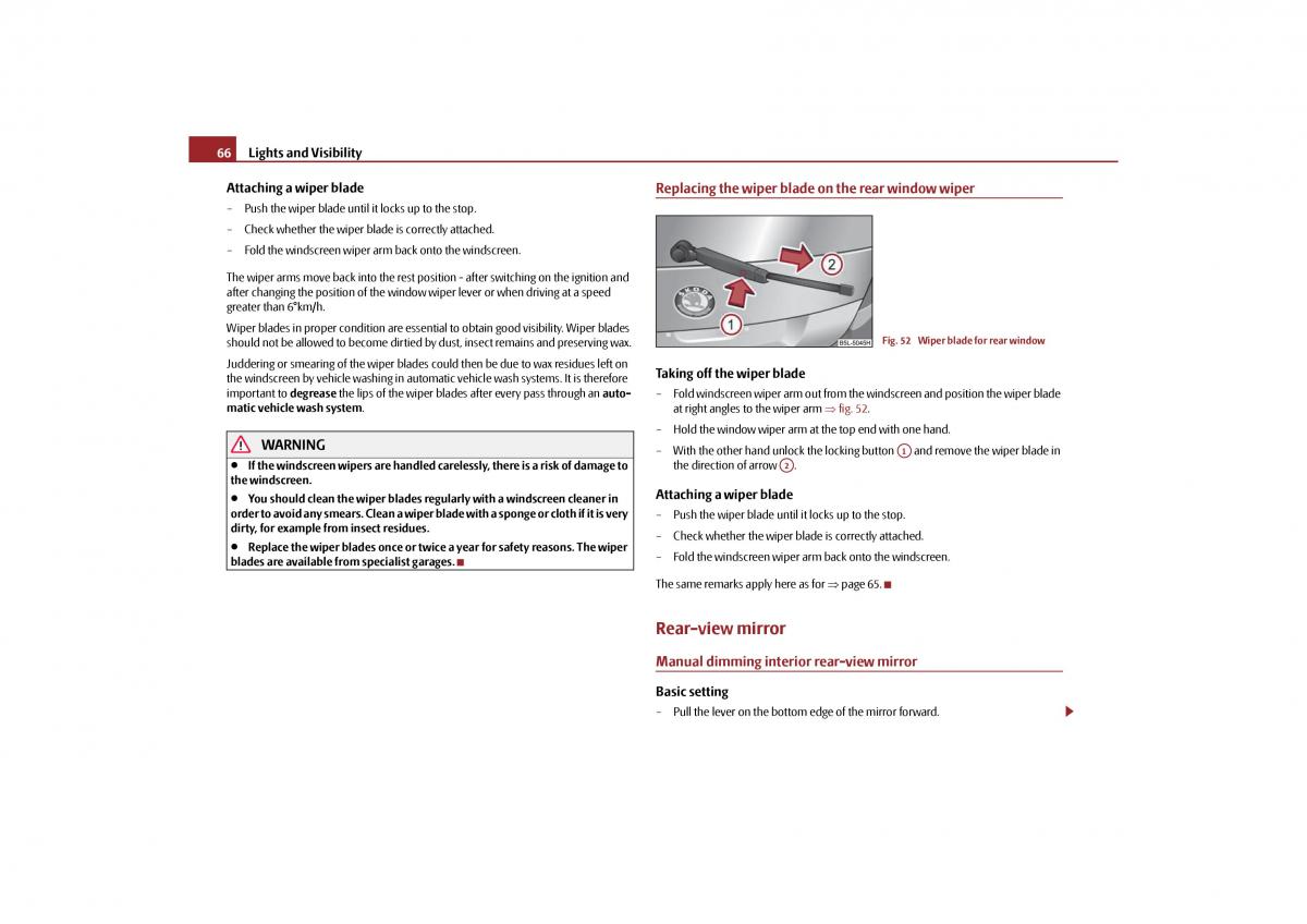 Skoda Yeti owners manual / page 67