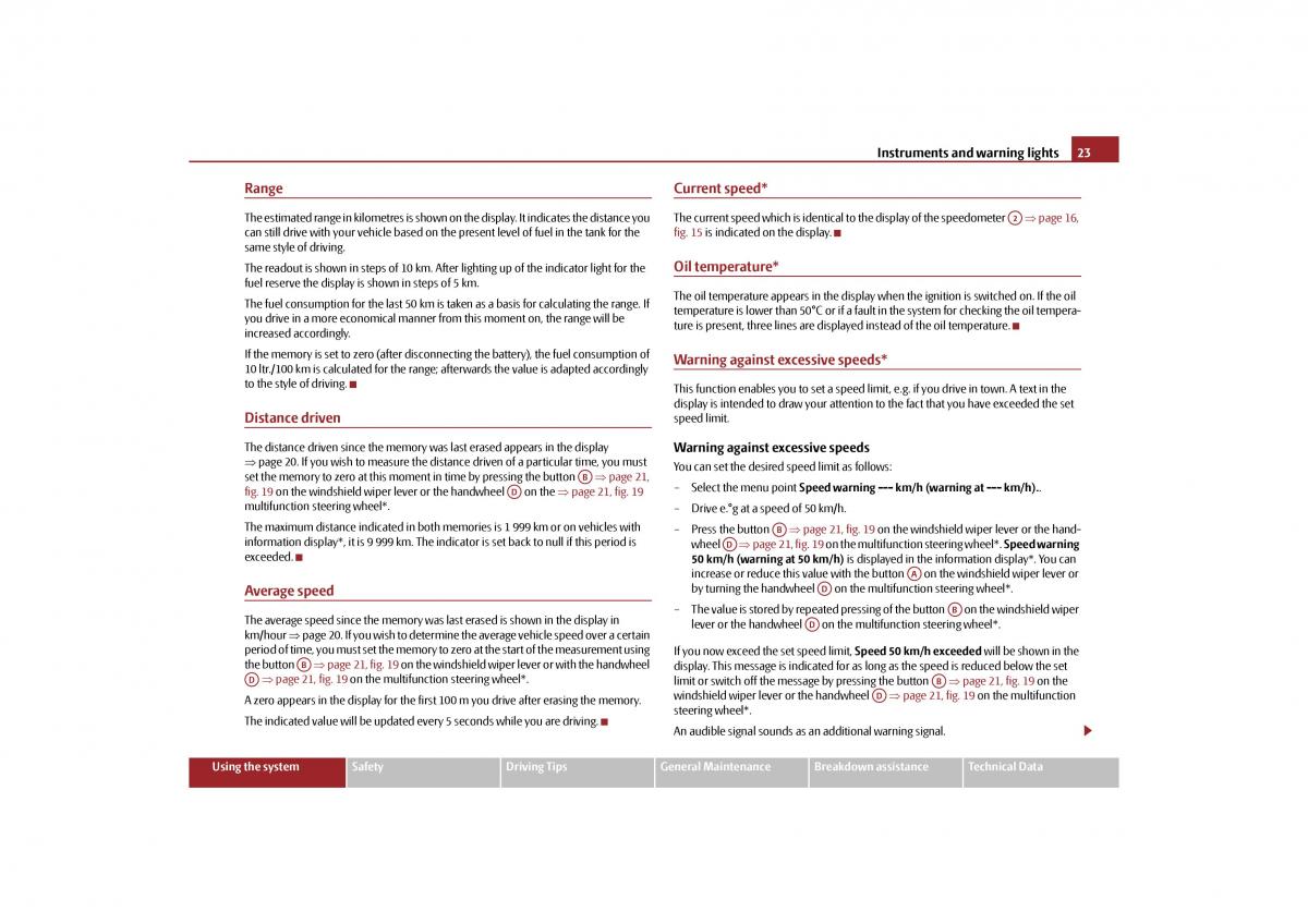 Skoda Yeti owners manual / page 24