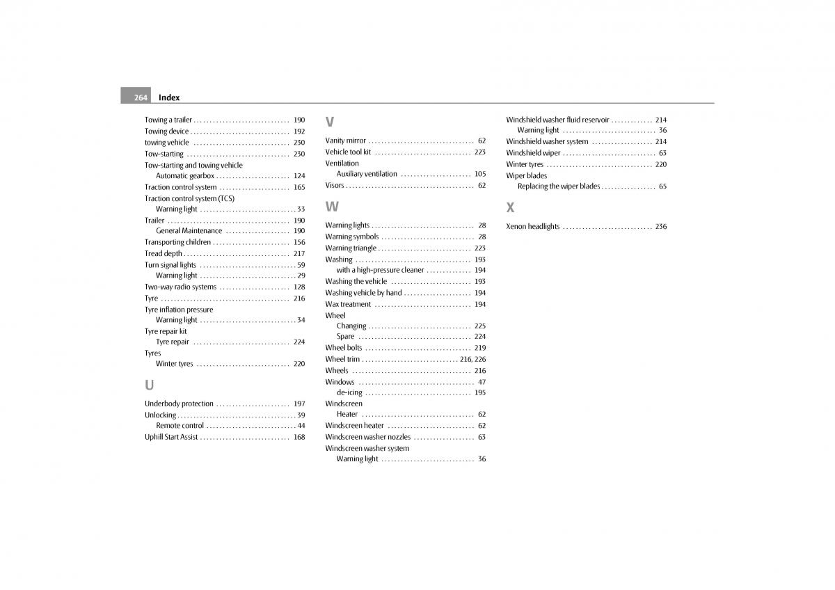 Skoda Yeti owners manual / page 265