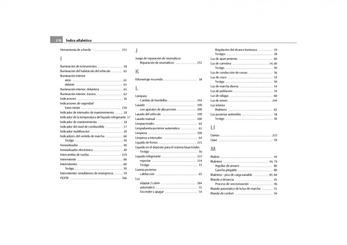 Skoda Yeti manual del propietario / page 271