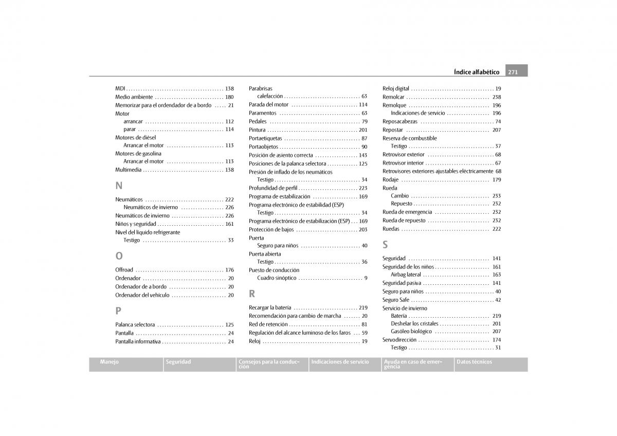 Skoda Yeti manual del propietario / page 272