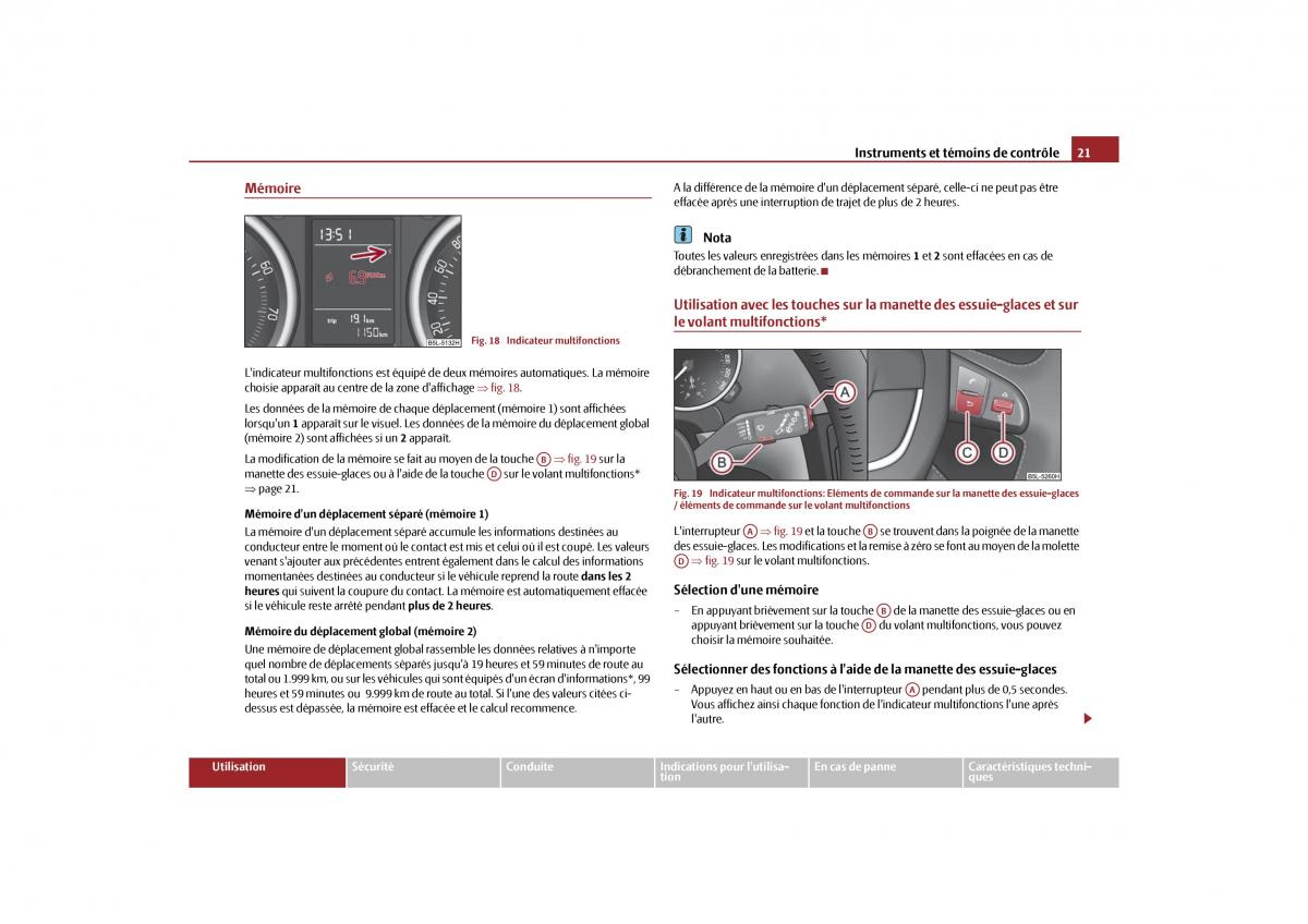 Skoda Yeti manuel du proprietaire / page 22