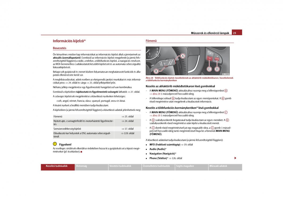 Skoda Yeti Kezelesi utmutato / page 24