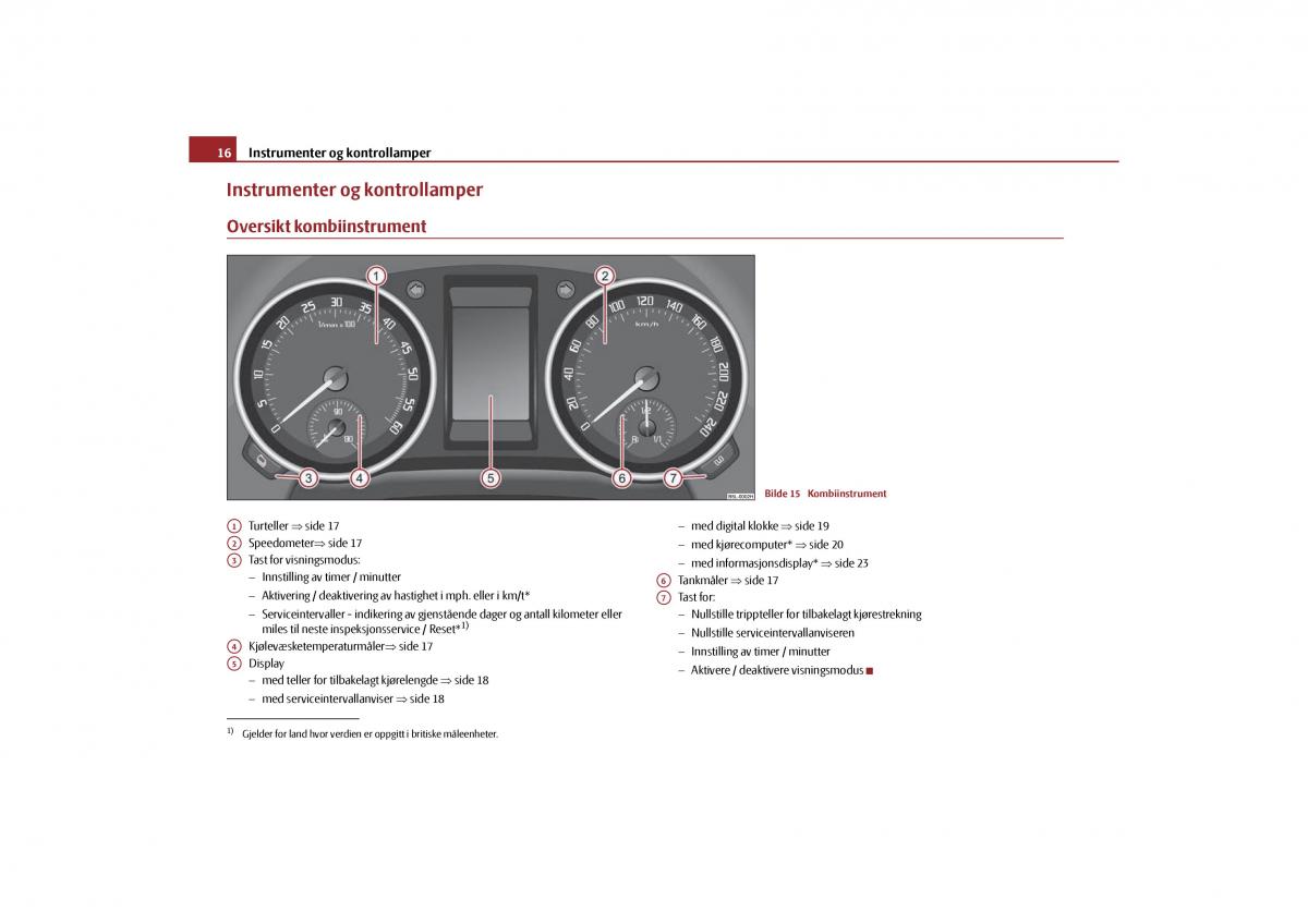 Skoda Yeti bruksanvisningen / page 17