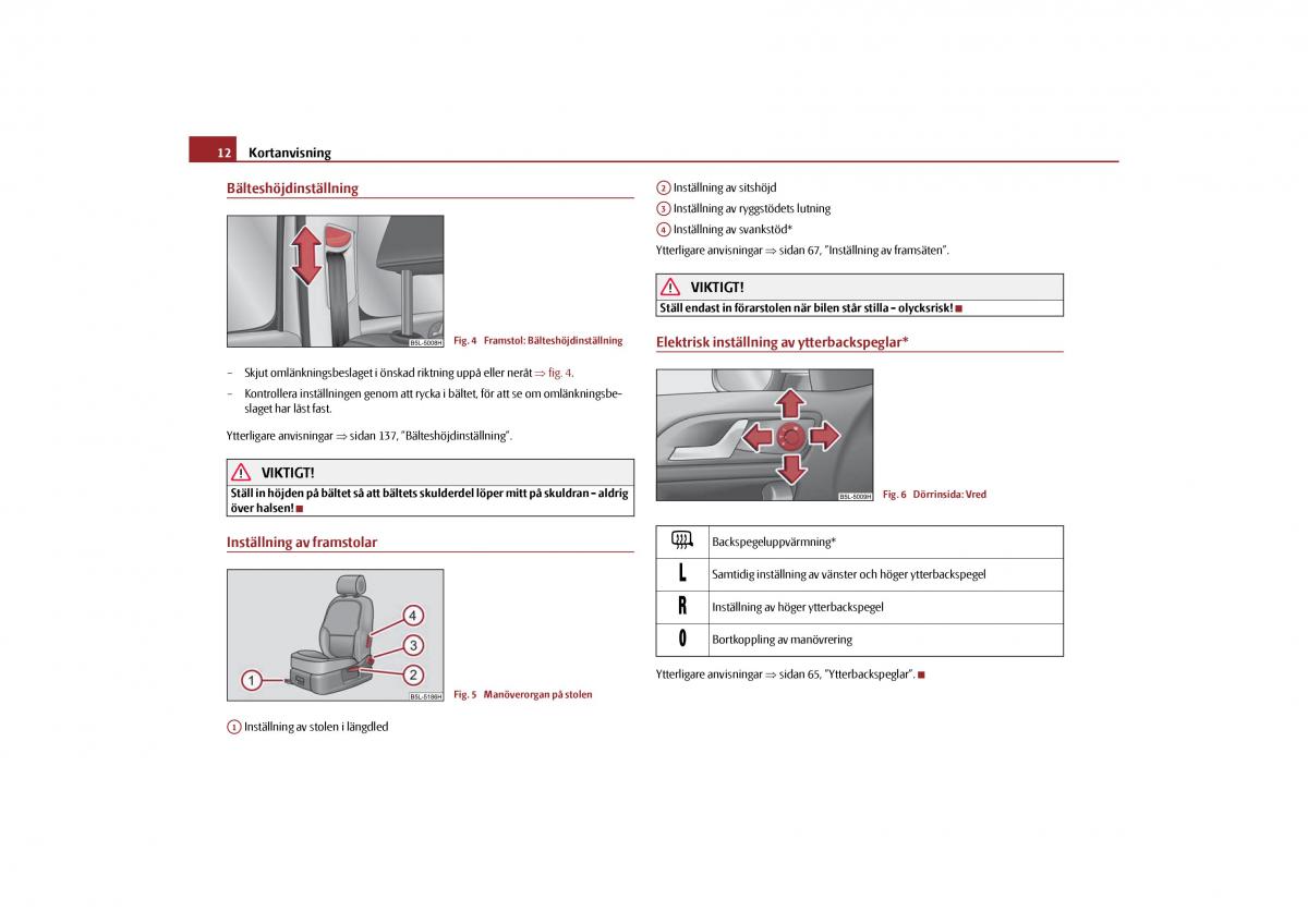 Skoda Yeti instruktionsbok / page 13