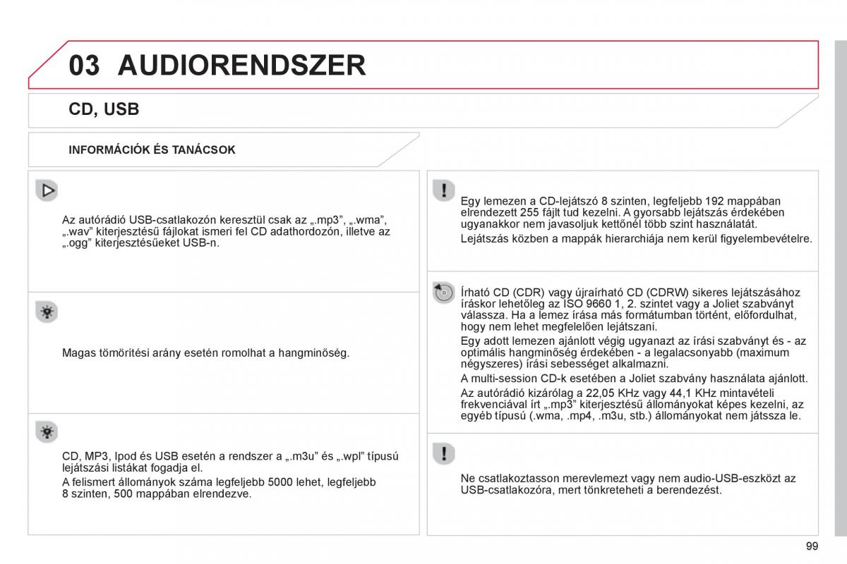 manual Citroen C1 Citroen C1 I 1 Kezelesi utmutato / page 101