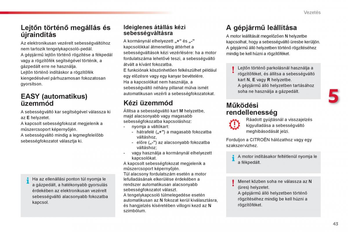 Citroen C1 I 1 Kezelesi utmutato / page 45