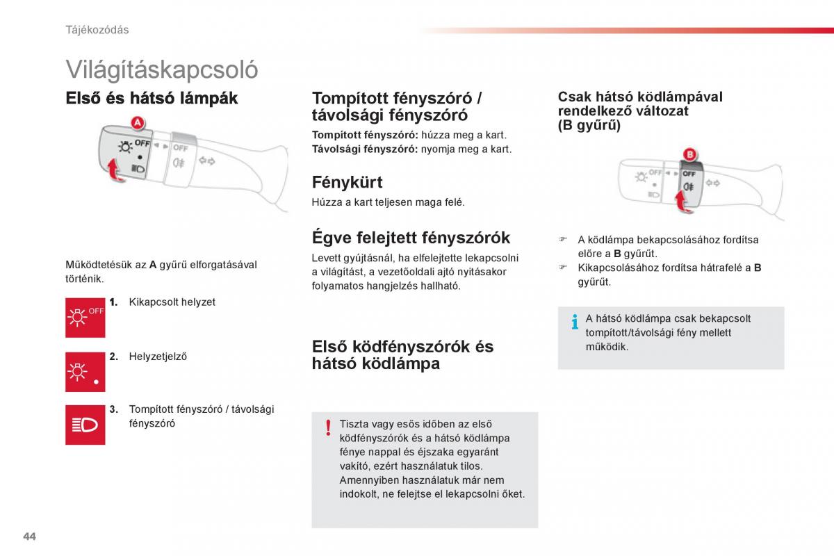 Citroen C1 I 1 Kezelesi utmutato / page 46