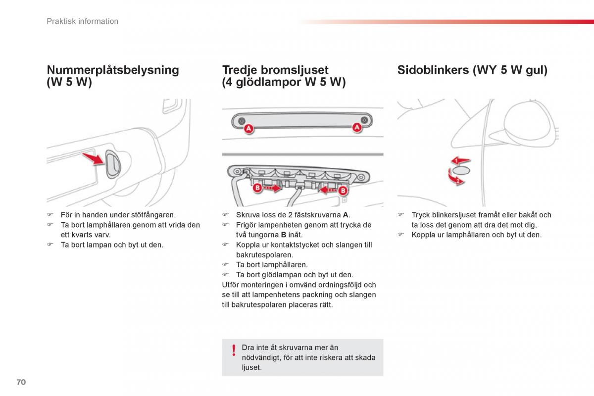 Citroen C1 I 1 instruktionsbok / page 72