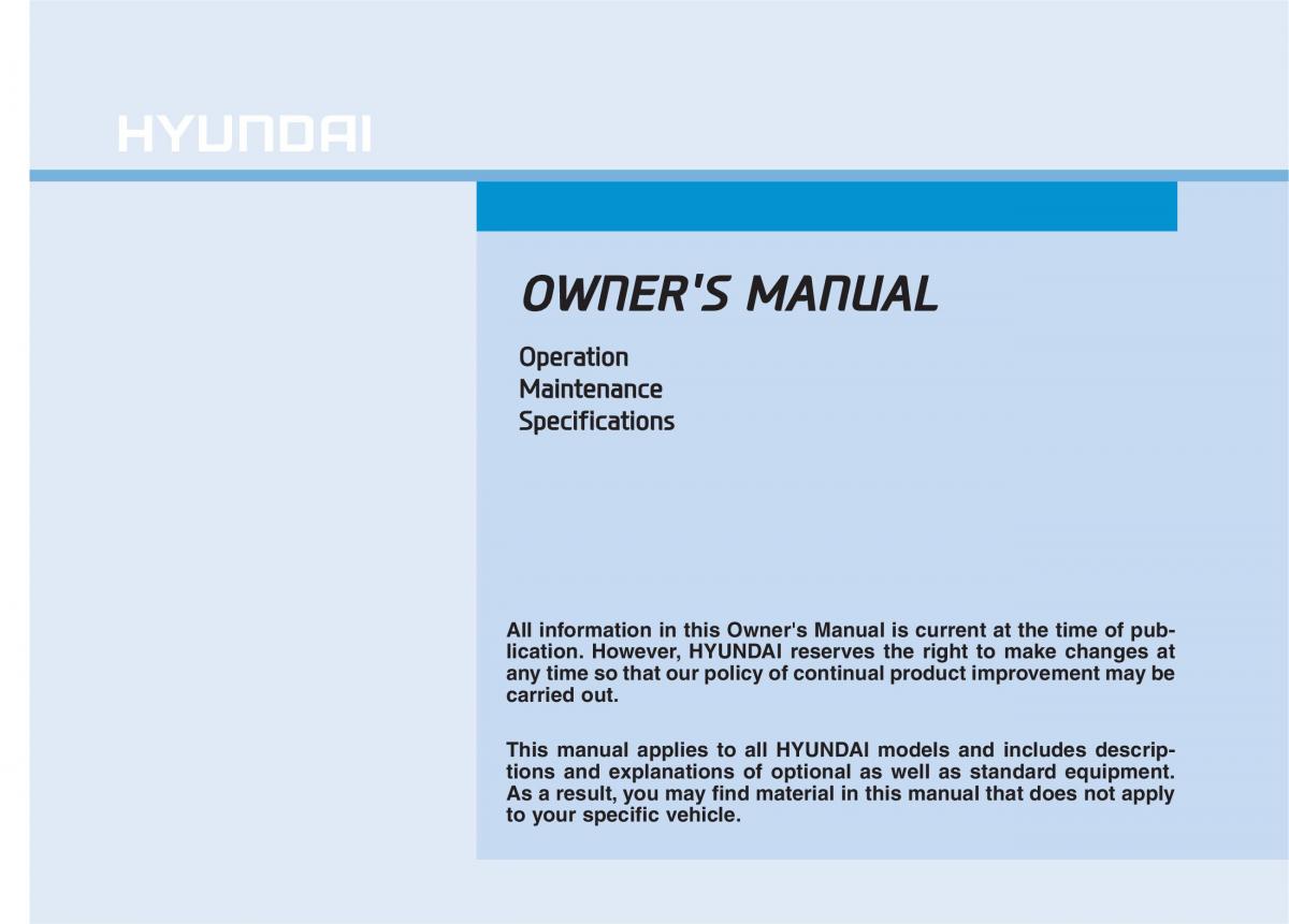 Hyundai Genesis II 2 owners manual / page 1