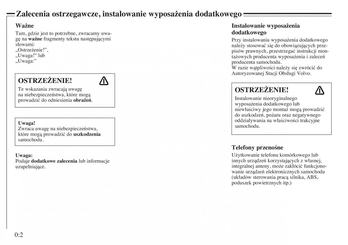 Volvo V40 instrukcja obslugi / page 4