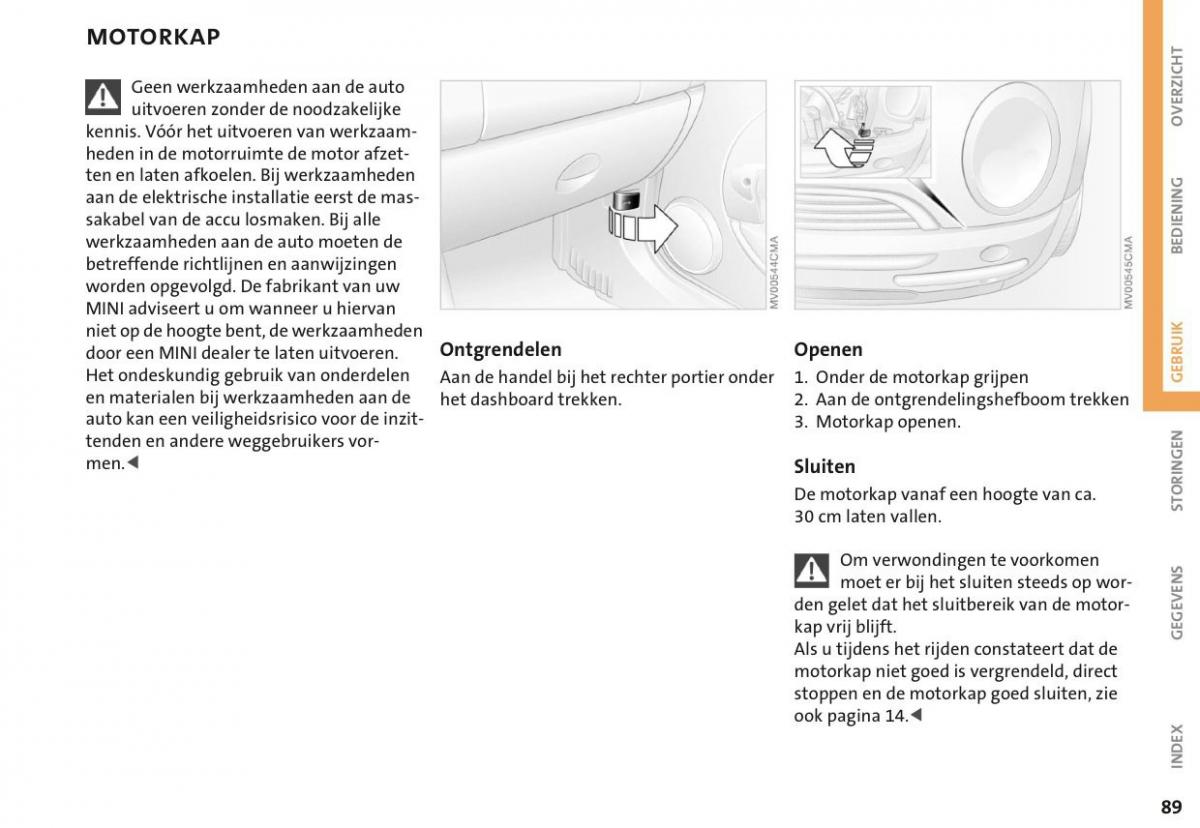 Mini Cooper One I 1 handleiding / page 92