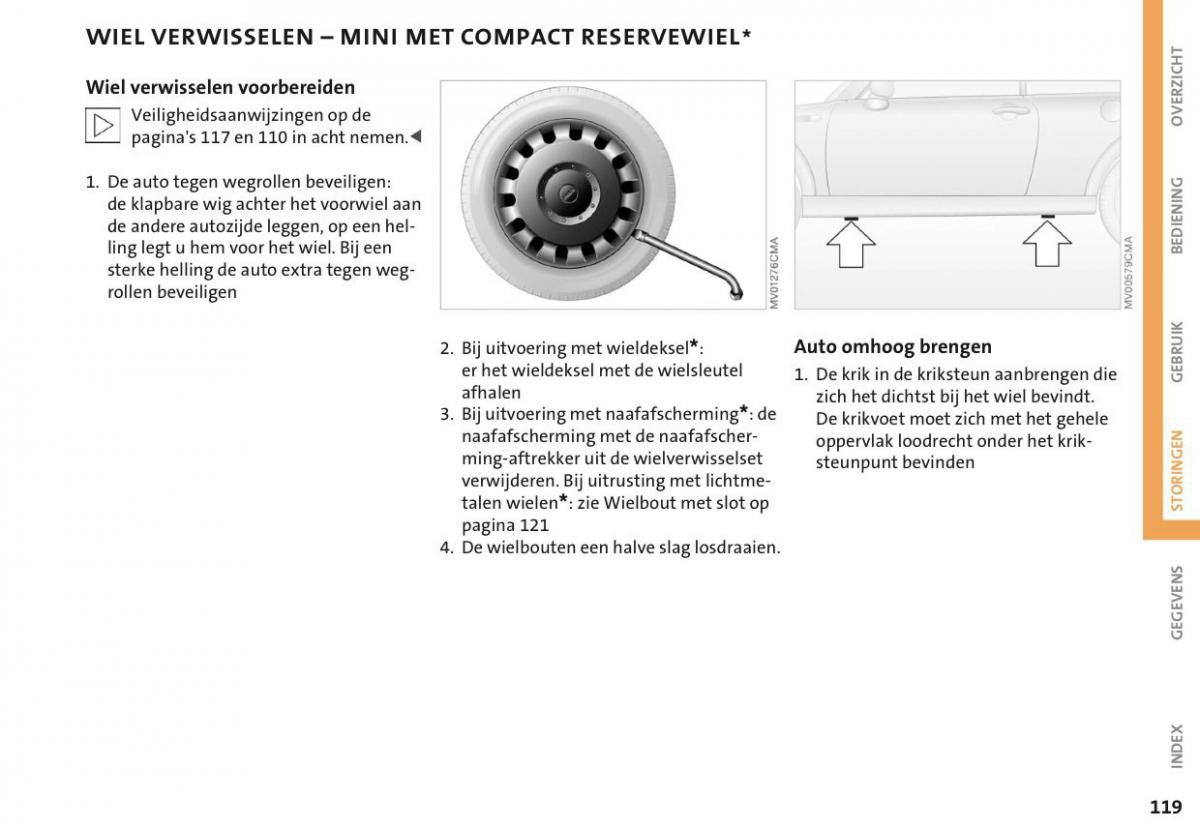 Mini Cooper One I 1 handleiding / page 122