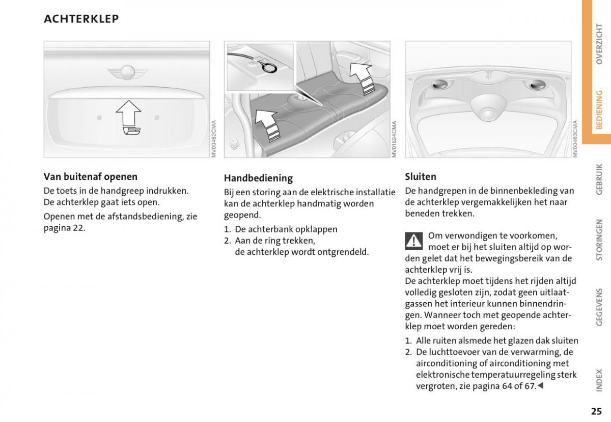 Mini Cooper One I 1 handleiding / page 28