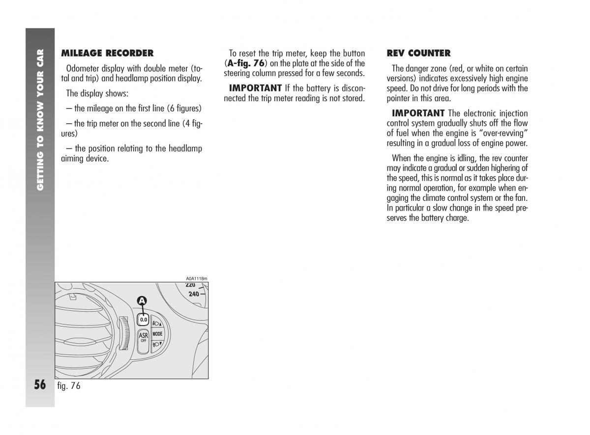 instrukcja obsługi Alfa Romeo 147 Alfa Romeo 147 owners manual / page 57