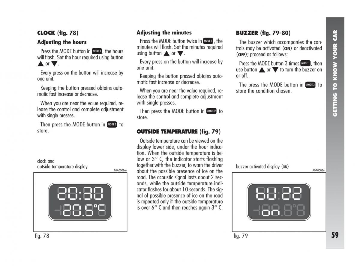 Alfa Romeo 147 owners manual / page 60