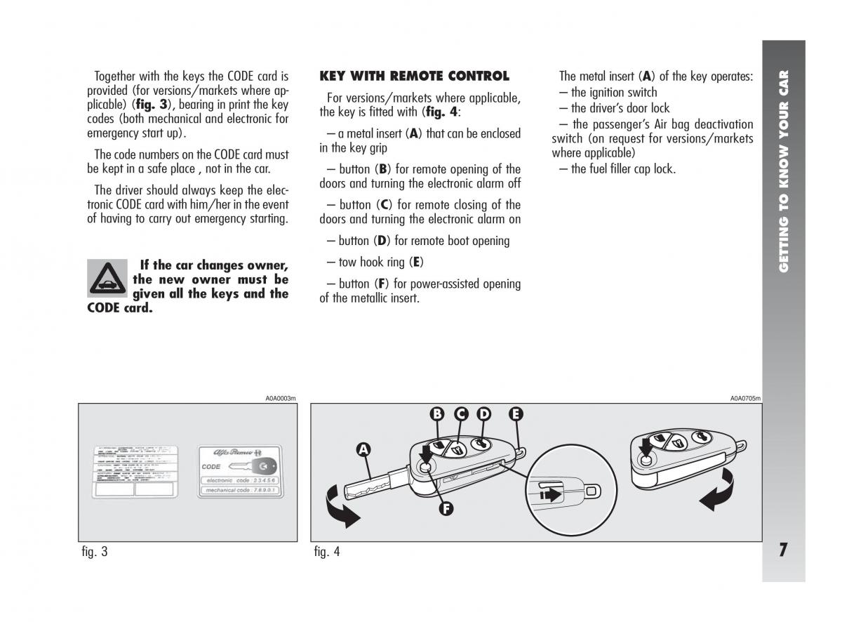 manual  Alfa Romeo 147 owners manual / page 8