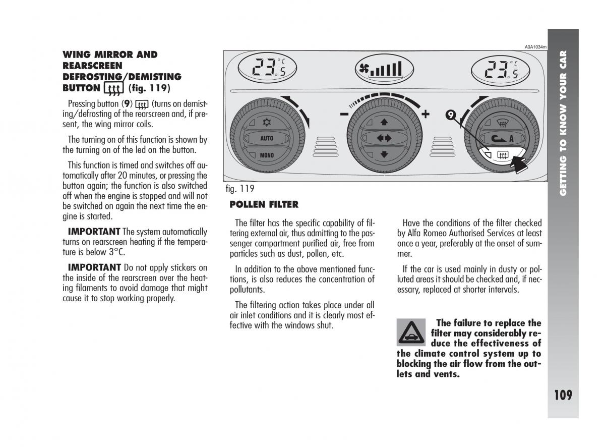 instrukcja obsługi Alfa Romeo 147 Alfa Romeo 147 owners manual / page 110