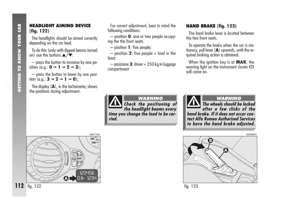 instrukcja obsługi Alfa Romeo 147 Alfa Romeo 147 owners manual / page 113
