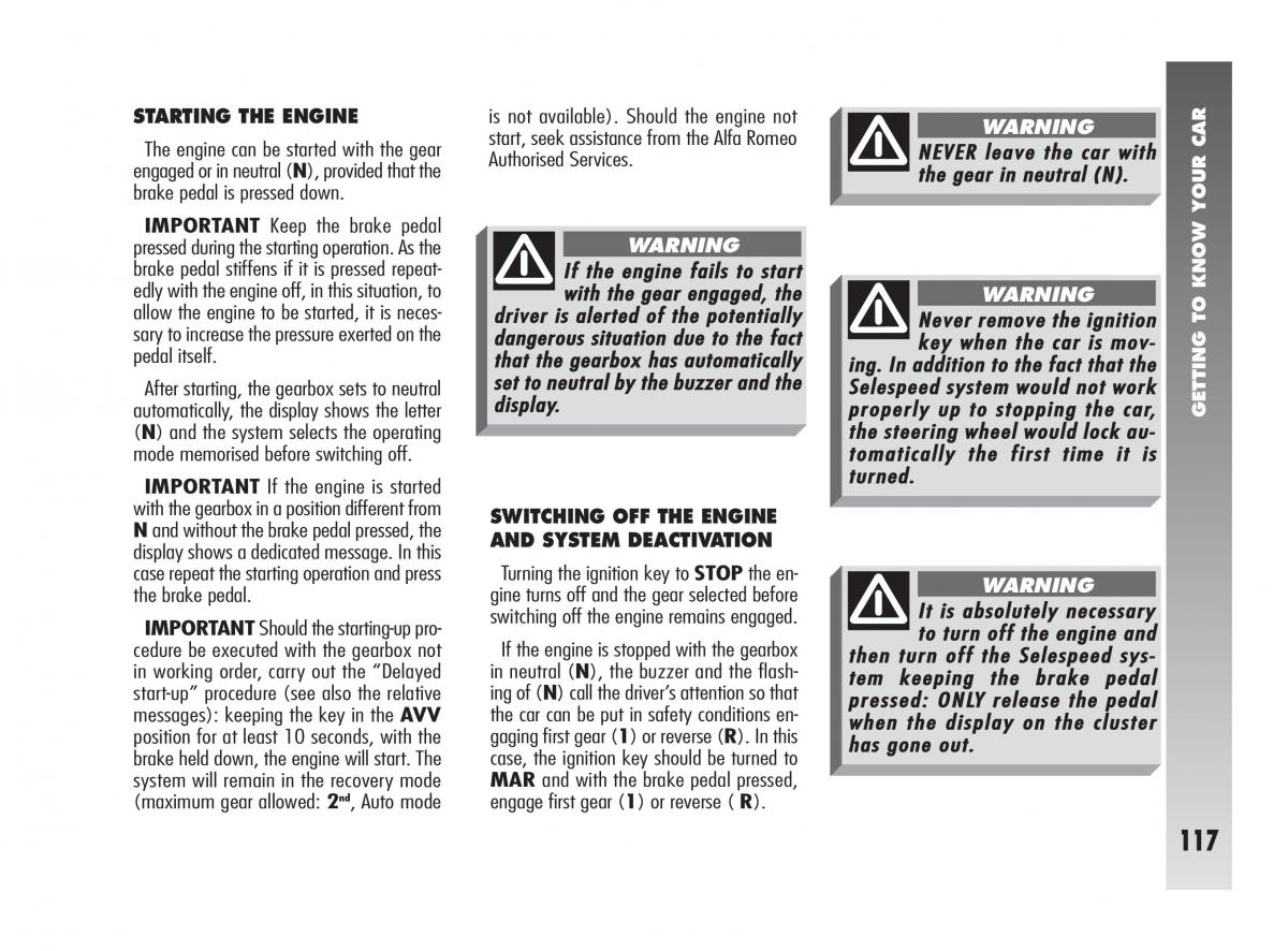 instrukcja obsługi Alfa Romeo 147 Alfa Romeo 147 owners manual / page 118