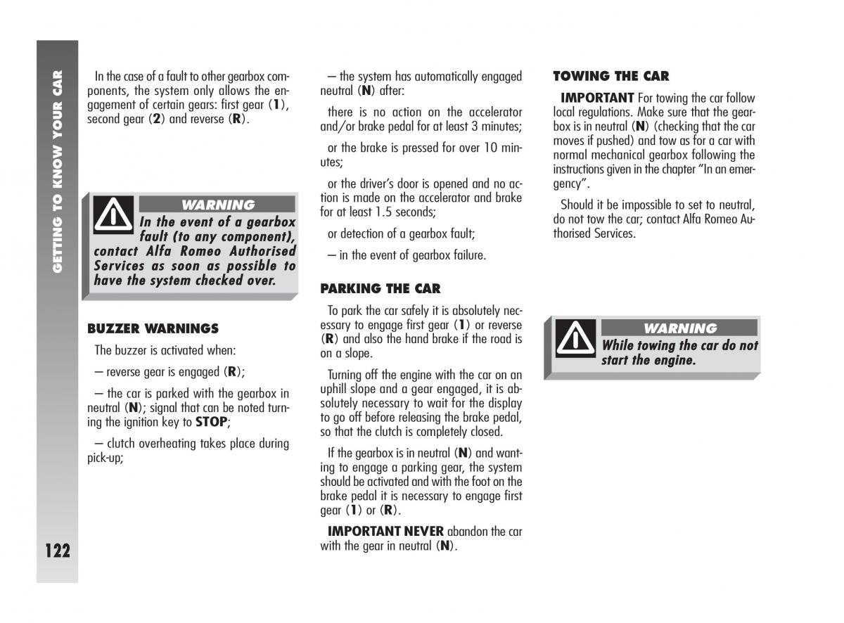 instrukcja obsługi Alfa Romeo 147 Alfa Romeo 147 owners manual / page 123