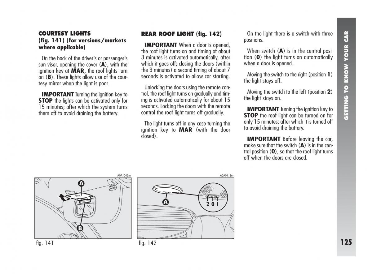 instrukcja obsługi Alfa Romeo 147 Alfa Romeo 147 owners manual / page 126