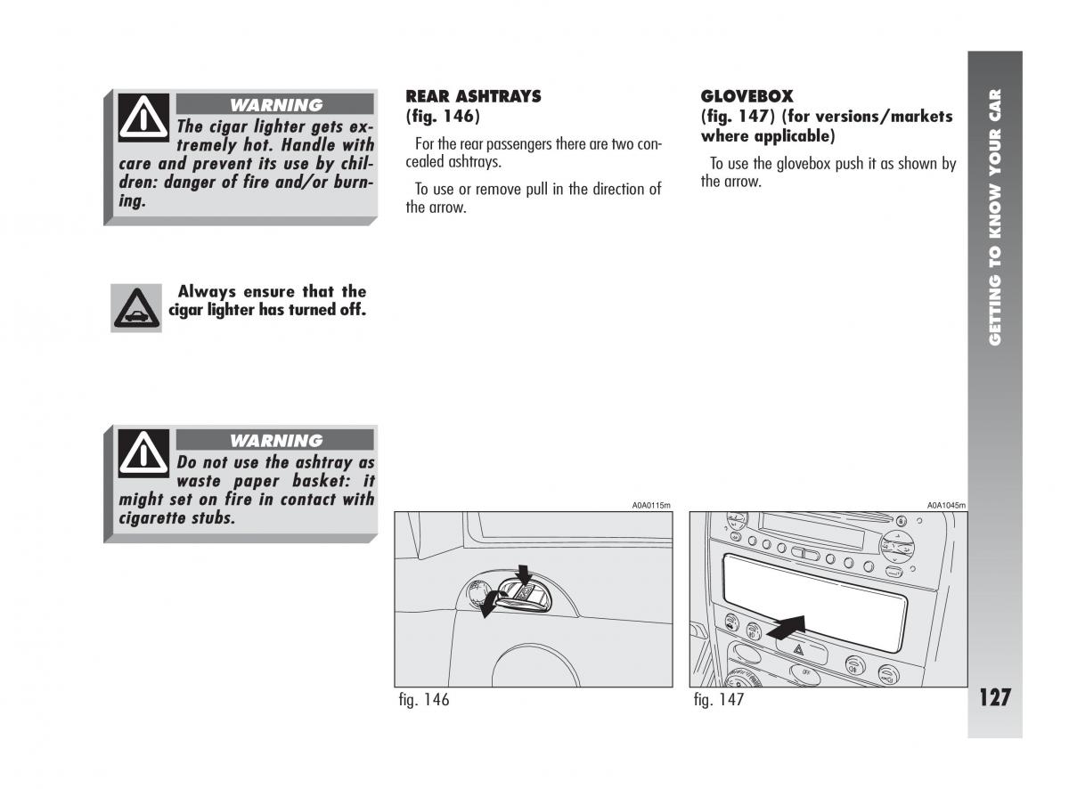 instrukcja obsługi Alfa Romeo 147 Alfa Romeo 147 owners manual / page 128